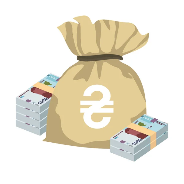 Ukrainian Hryvnia Vector Illustration Ukraine Money Set Bundle Banknotes Money — Stockvector