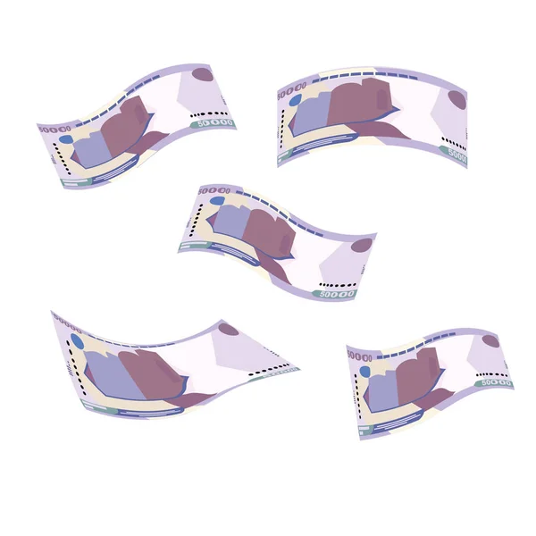 Uzbekistan Sum Vector Illustration Uzbek Money Set Bundle Banknotes Falling — Stock Vector