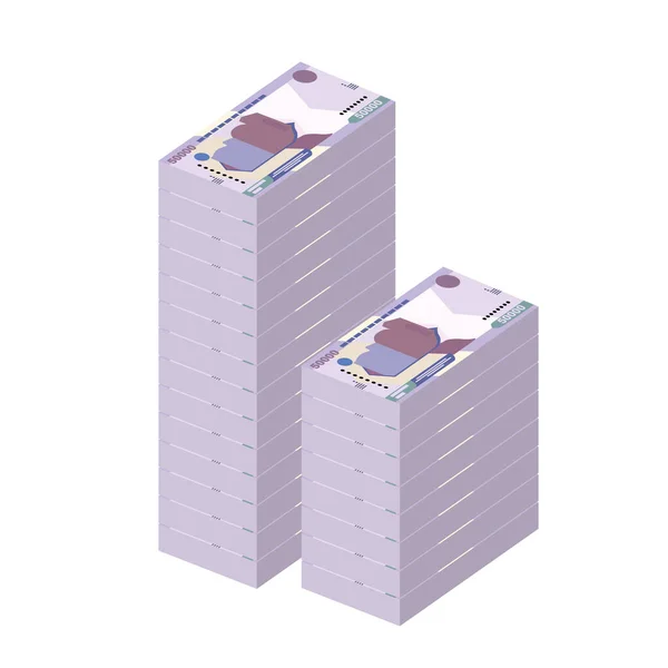 Uzbekistan Sum Vector Illustration Uzbek Money Set Bundle Banknotes Paper — Stok Vektör