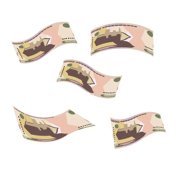 Uzbekistan Sum Vector Illustration Uzbek Money Set Bundle Banknotes Falling — Stockvector