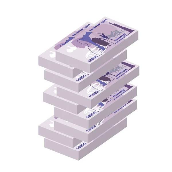 Uganda Shilling Vector Illustration Uganda Fijó Paquete Billetes Papel Moneda — Vector de stock