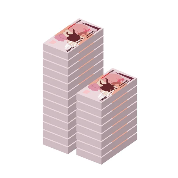 Uganda Shilling Vector Illustration Uganda Money Set Bundle Banknotes Paper — Stockový vektor