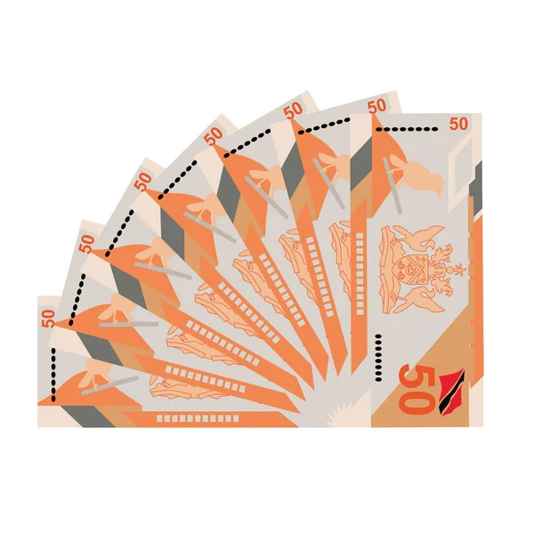 Trinidad Tobago Dollar Vector Illustration Trinidad Tobago Money Set Bundle — стоковий вектор