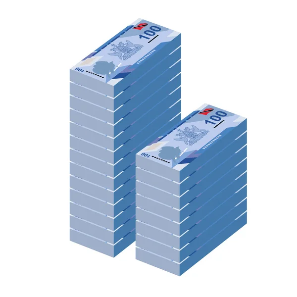 Trinidad Tobago Dollar Vector Illustration Trinidad Tobago Money Set Bundle — 스톡 벡터