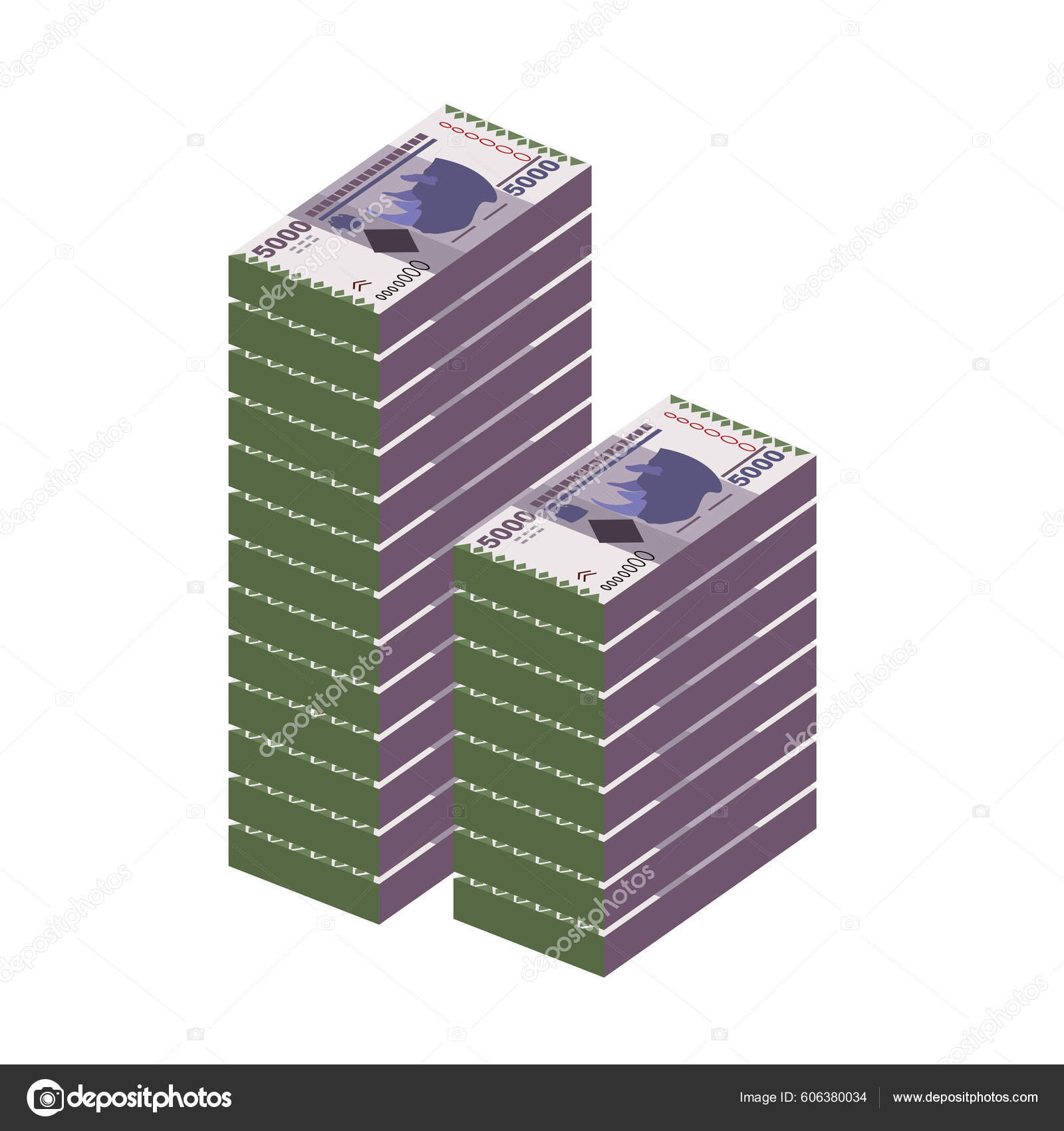 坦桑尼亚先令矢量图解坦桑尼亚货币组合捆扎钞票纸币5000 Tsh 平淡的风格被白色背景隔离最简单的设计图库矢量图©Zhuna 606380034