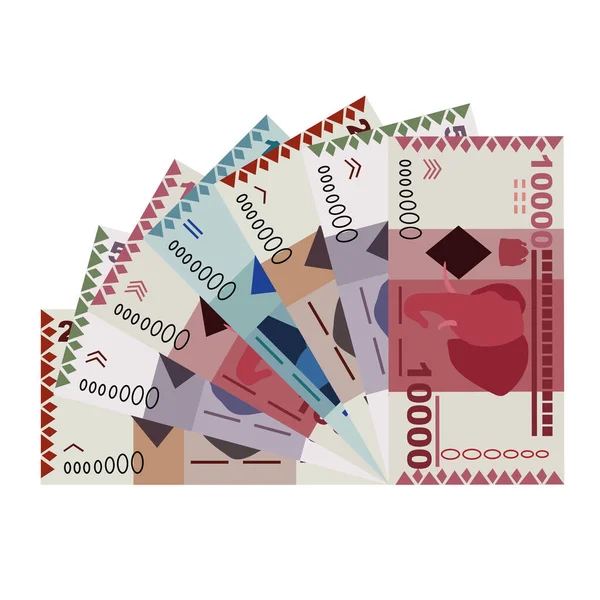 Tanzanian Shilling Vector Illustration Tanzania Money Set Bundle Banknotes Paper — Vector de stock