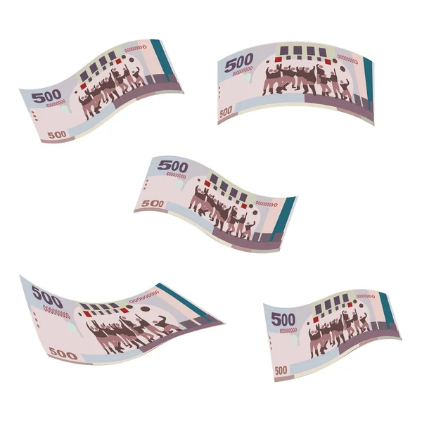 New Taiwan Dollar Vector Illustration Taiwanese Money Set Bundle Banknotes — Stockvector