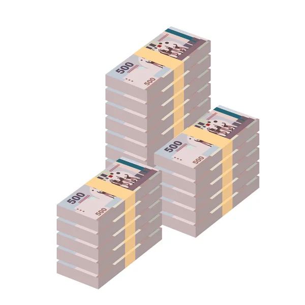 Nuevo Dólar Taiwanés Vector Ilustración Dinero Taiwanés Fija Los Billetes — Vector de stock