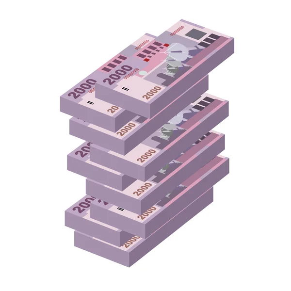 Nieuwe Taiwan Dollar Vector Illustratie Taiwanees Geld Heeft Bankbiljetten Gebundeld — Stockvector