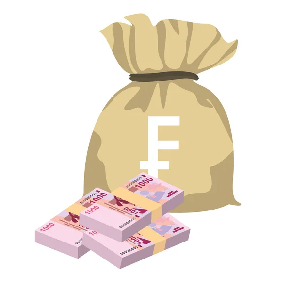 Cfa Franc Bceao Vector Illustration West African Frank Money Set — Stok Vektör