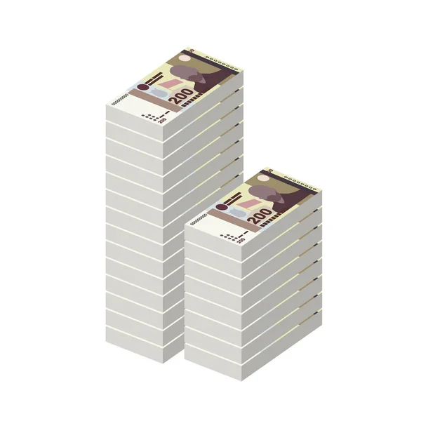 Tajik Somoni Vector Illustration Huge Packs Tajikistan Money Set Bundle — Stockový vektor