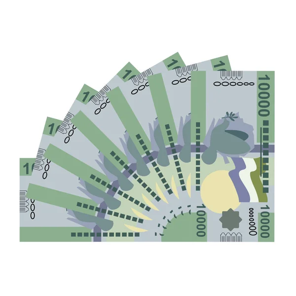 Leone Vector Illusztráció Sierra Leone Pénzkötegelt Bankjegyek Papírpénz 10000 Sll — Stock Vector