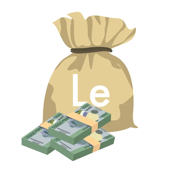 Leone Vector Illustration Sierra Leone Money Set Bundle Banknotes Money — Stockvector