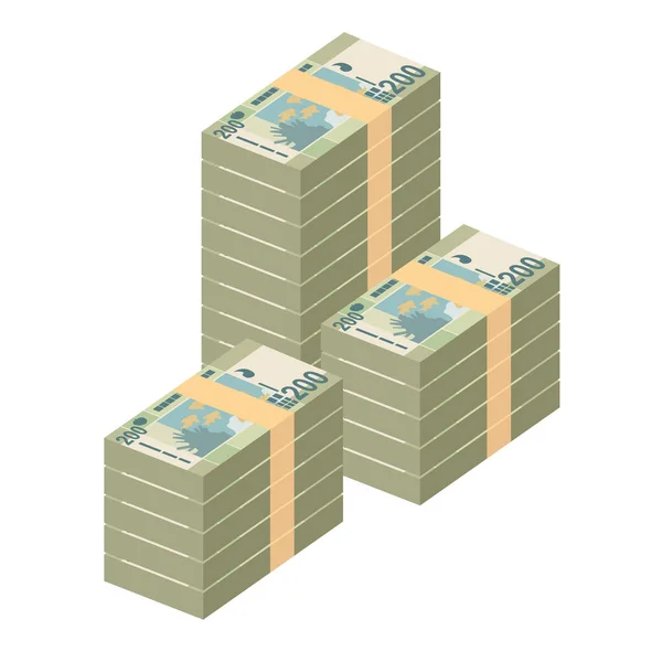 Sudan Pound Vector Illustration Sudan Uang Menetapkan Bundel Uang Kertas - Stok Vektor