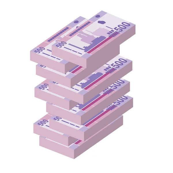 スーダンポンドベクトルイラスト スーダンのお金は銀行券をセット 紙幣500枚Sdgs フラットスタイル 白い背景に隔離されている シンプルなミニマルデザイン — ストックベクタ