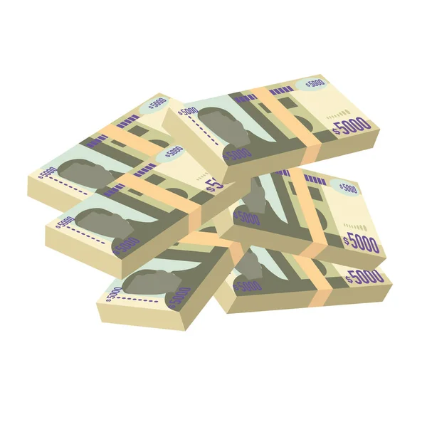 Jamaica Dollar Vector Illustratie Jamaicaanse Geld Set Bundel Bankbiljetten Papiergeld — Stockvector