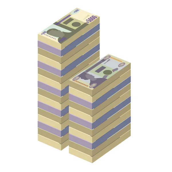 Jamajka Dollar Vector Illustration Jamajské Peníze Sází Balíky Bankovek Papírové — Stockový vektor