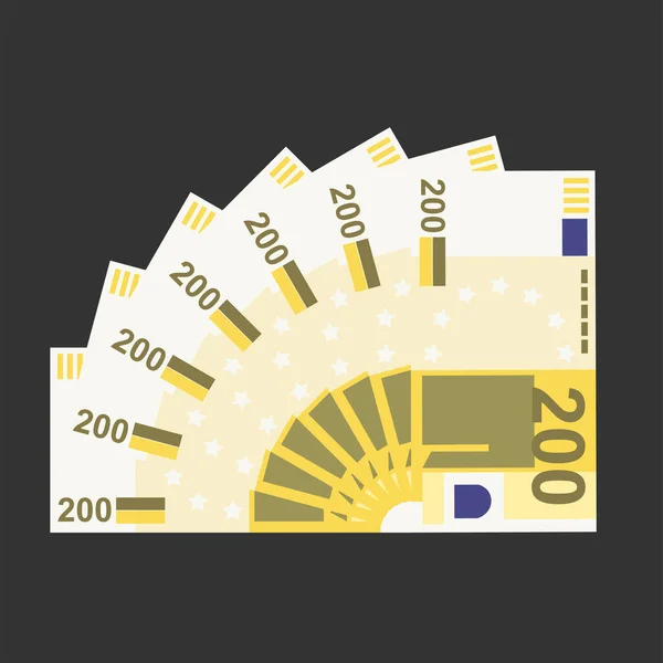 Euro Vector Illustration Europe Mis Des Billets Liasse Papier Monnaie — Image vectorielle