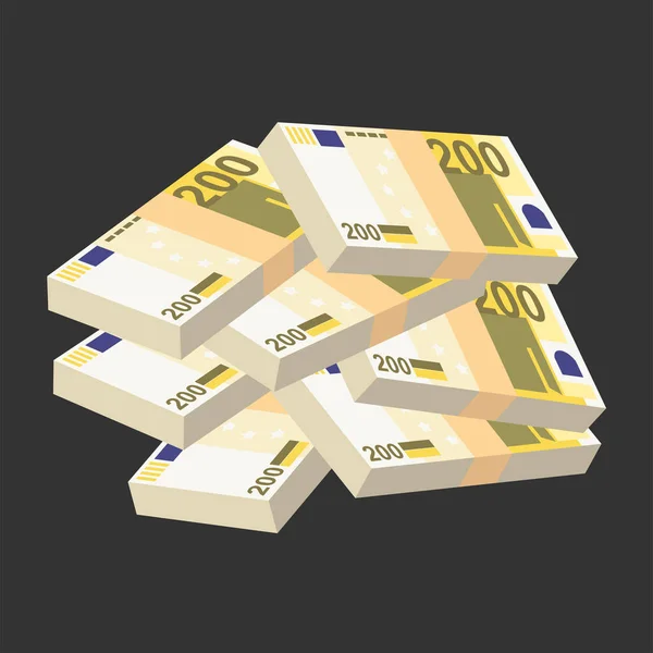 Euro Vector Illustration Europe Mis Des Billets Liasse Papier Monnaie — Image vectorielle