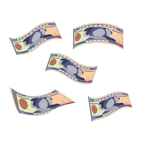 Illustration Vectorielle Nakfa Énormes Paquets Billets Banque Liasse Érythrée Chute — Image vectorielle