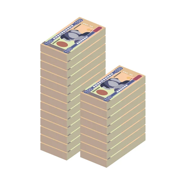 Nakfa Vector Illustration Enormi Pacchetti Banconote Bundle Eritrea Carta Moneta — Vettoriale Stock
