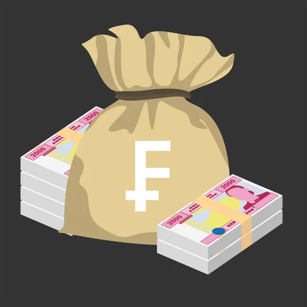 Cfa Franc Beac Vector Illustratie Centraal Afrikaanse Frank Geld Set — Stockvector