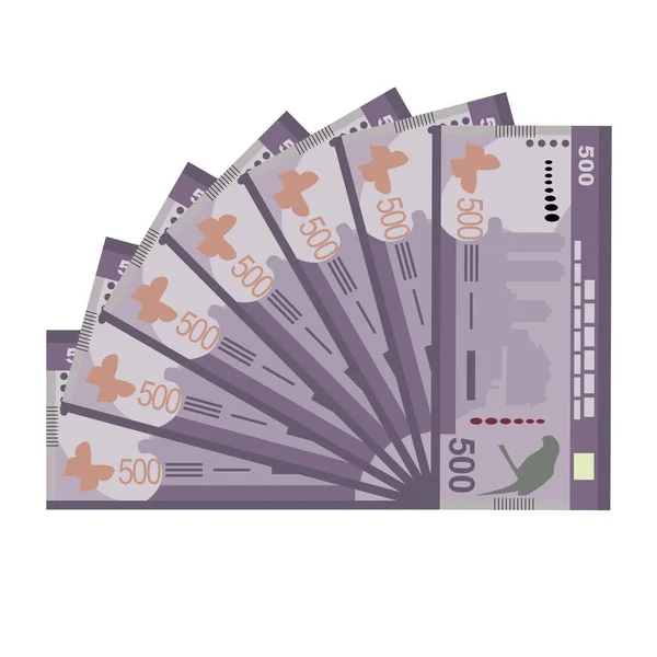 Srí Lanka Rúpia Vektor Illusztráció Srí Lanka Pénzkötegelt Bankjegyek Papírpénz — Stock Vector