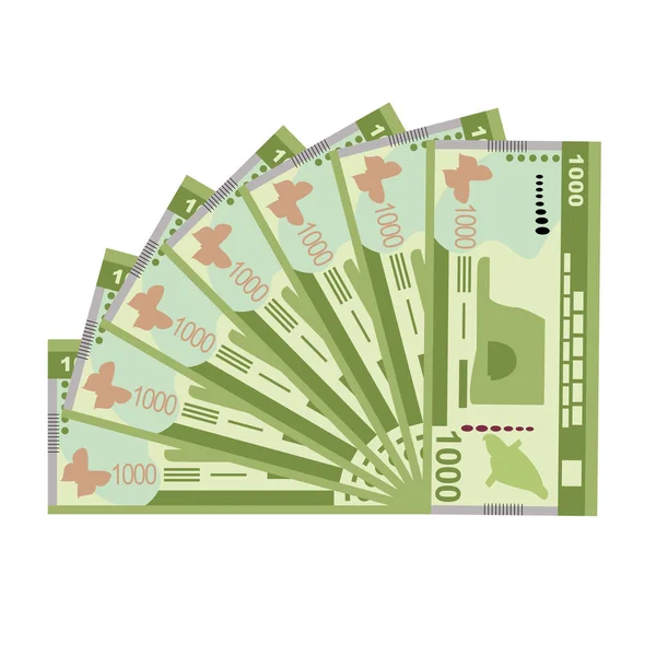 Sri Lanka Rupee Vector Illustratie Sri Lanka Geld Bundel Bankbiljetten — Stockvector