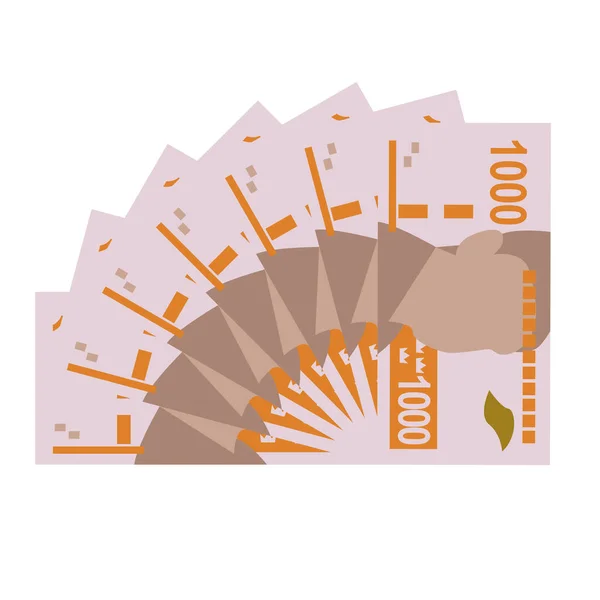 Zweedse Krona Vector Illustratie Zweden Geld Set Bundel Bankbiljetten Papiergeld — Stockvector