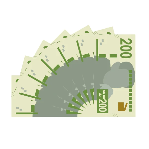 Sueco Krona Vector Illustration Suécia Notas Pacote Dinheiro Conjunto Papel — Vetor de Stock