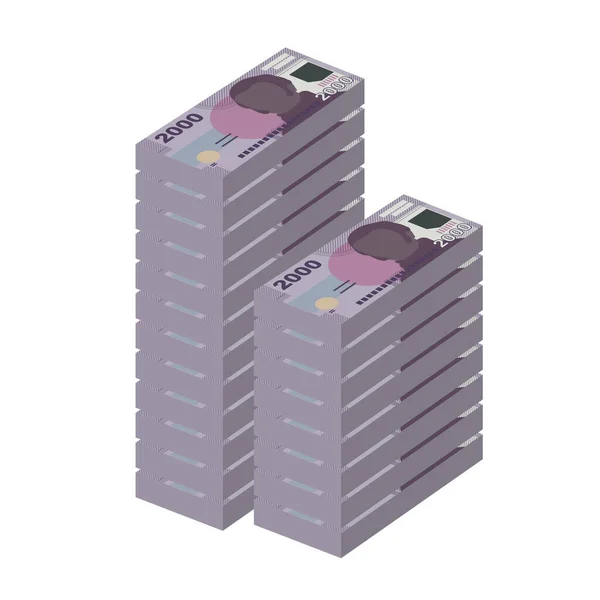 Chileno Peso Vector Ilustração Chile Dinheiro Conjunto Notas Pacote Papel — Vetor de Stock