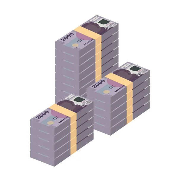 Peso Chileno Vector Ilustración Chile Fijó Paquete Billetes Papel Moneda — Vector de stock