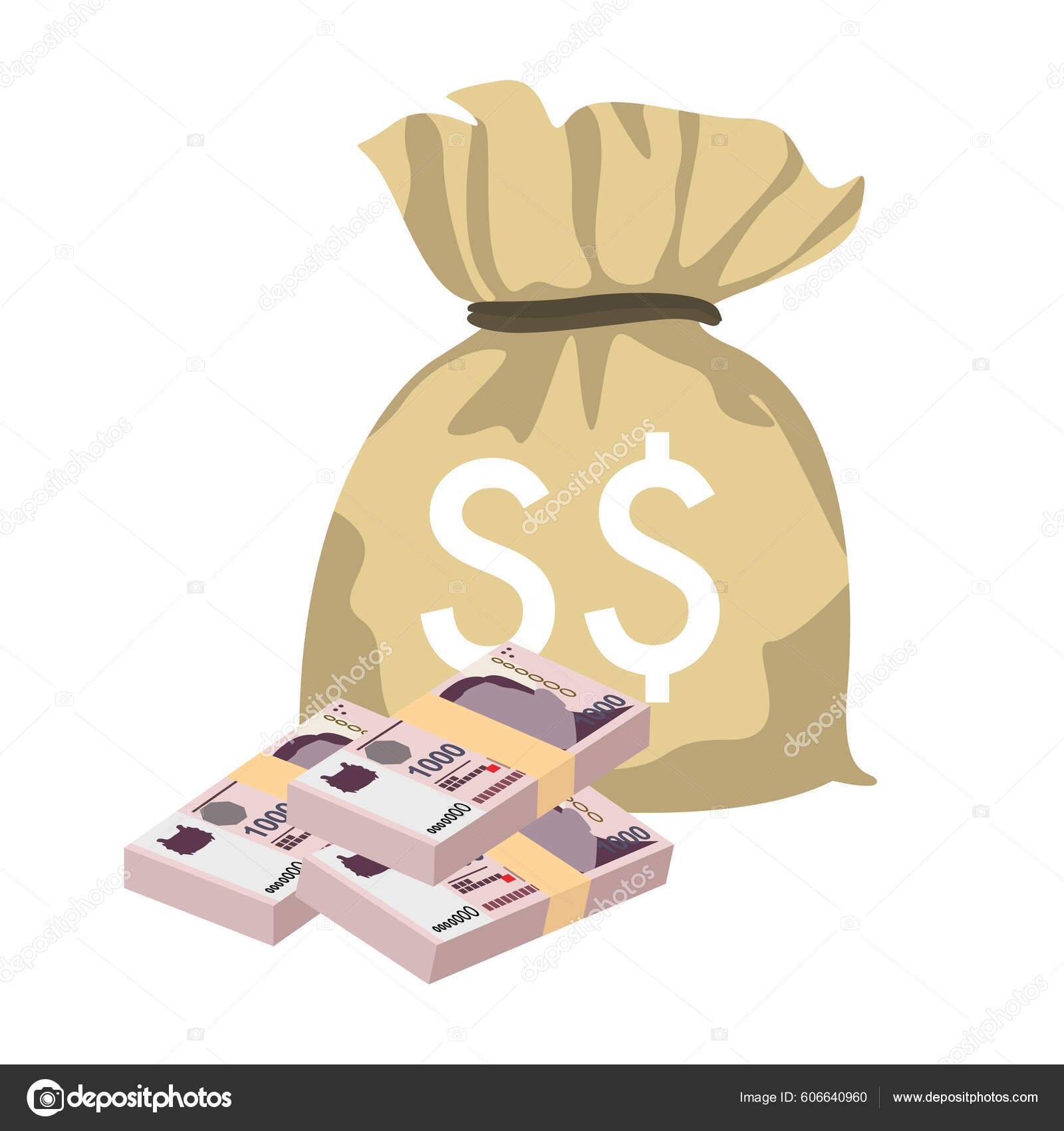 Singaporean Dollar Vector Illustration Singapore Brunei Money Set Bundle  Banknotes Stock Vector by ©Zhuna 606640960