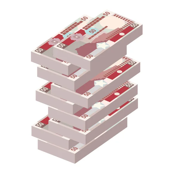 Somalí Shilling Vector Illustration Dinero Somalia Fijó Los Billetes Del — Vector de stock