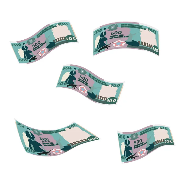 Somali Shilling Vector Illustration Деньги Сомали Складывают Банкноты Падение Взнос — стоковый вектор