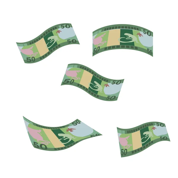 Solomon Islands Dollar Vector Illustration Solomon Money Set Bundle Banknotes — Stock Vector