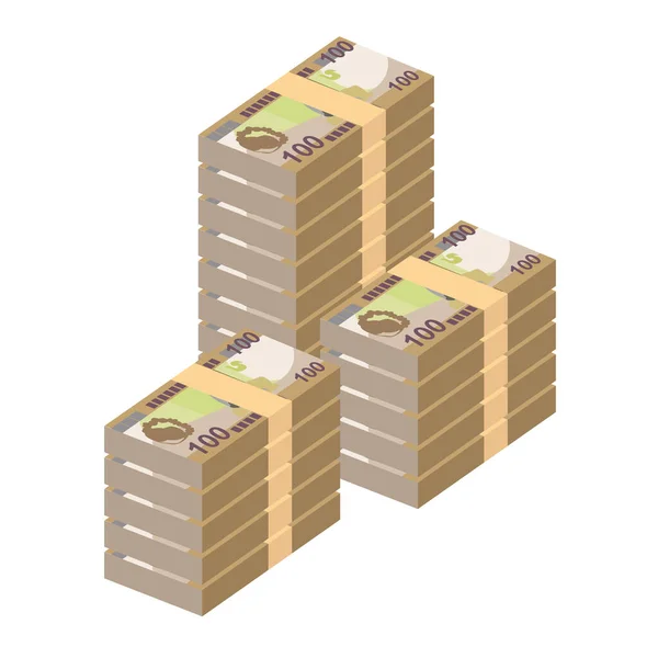 ソロモン諸島ドルベクトルイラスト ソロモンマネーは銀行券をセットした 紙幣100 Sbd フラットスタイル 白い背景に隔離されている シンプルなミニマルデザイン — ストックベクタ