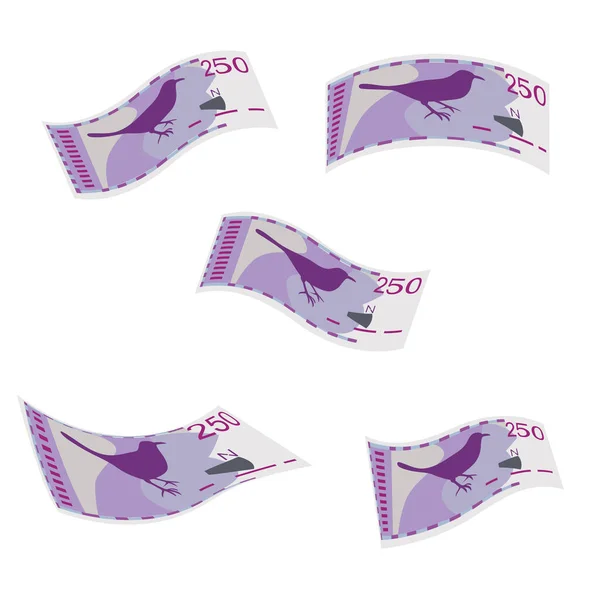 荷兰安的列斯征服者病媒说明 Curaao和Sint Maarten建立了捆绑钞票 飞钱250磅 平淡的风格 被白色背景隔离 最简单的设计 — 图库矢量图片