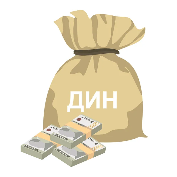 Ilustração Vetor Dinar Sérvio Sérvia Kosovo Dinheiro Conjunto Notas Pacote —  Vetores de Stock