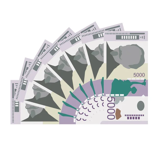 Servische Dinar Vector Illustratie Servië Kosovo Geld Set Bundel Bankbiljetten — Stockvector