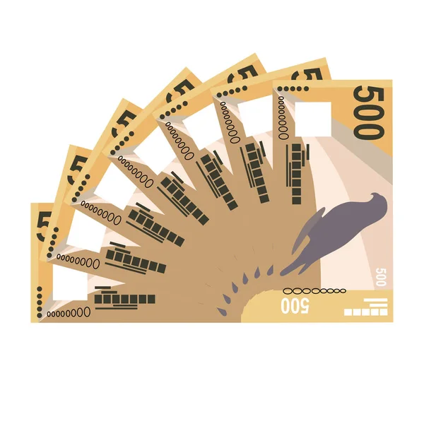 Seychelles Rúpia Vektor Illusztráció Seychelle Szigeteki Pénzköteg Bankjegyek Papírpénz 500 — Stock Vector