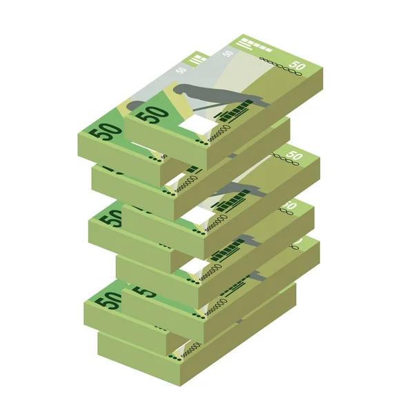 Seychellen Rupee Vector Illustratie Seychellen Geld Set Bundel Bankbiljetten Papiergeld — Stockvector