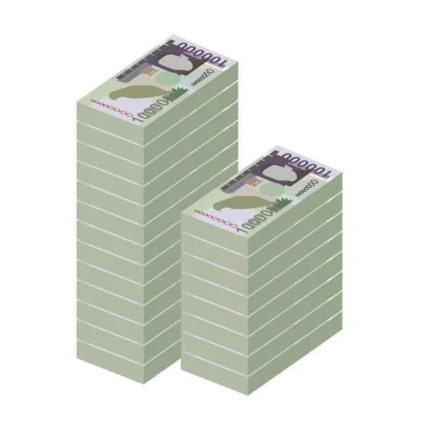 Dobra Vector Illustration Тому Прінсіпі Встановлюють Купу Банкнот Паперові Гроші — стоковий вектор