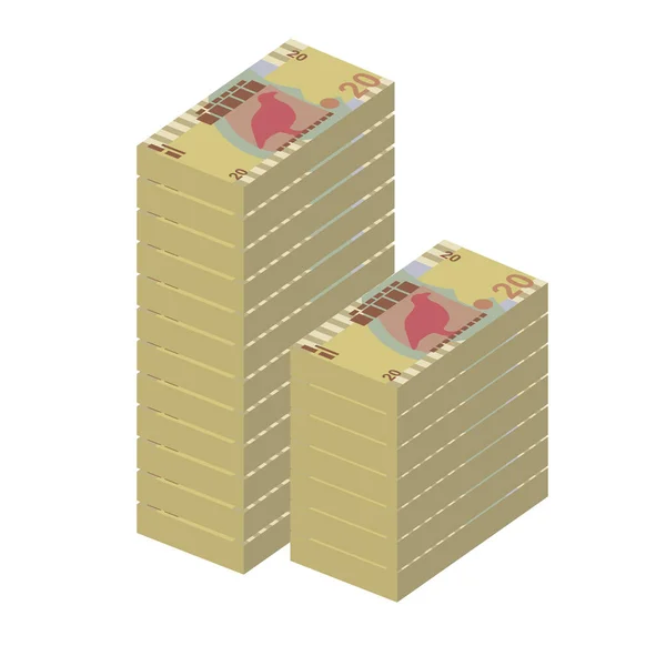 Samoan Tala Vector Illustration Samoa Money Set Bundle Banknotes Paper — Stock Vector