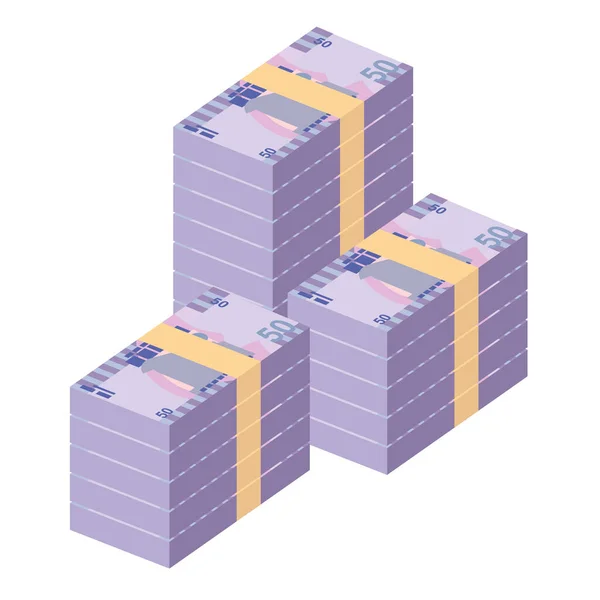 Samoa Tala Vector Ilustração Samoa Dinheiro Conjunto Notas Pacote Dinheiro — Vetor de Stock