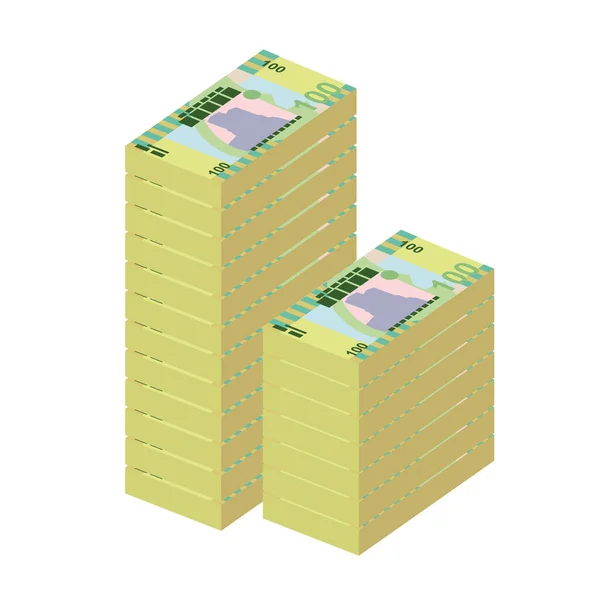 Samoaanse Tala Vector Illustratie Samoa Geld Set Bundel Bankbiljetten Papiergeld — Stockvector