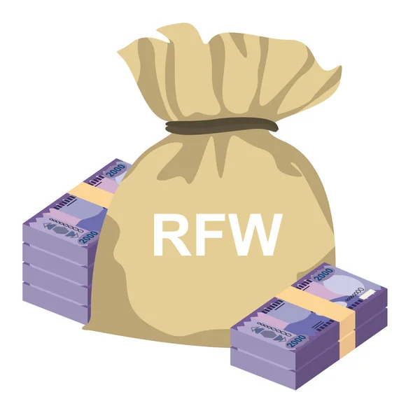 Ruanda Franc Vektör Llüstrasyonu Ruanda Parası Tomarla Para Ayarladı Para — Stok Vektör