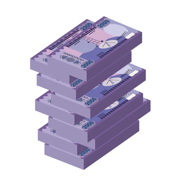 Ruanda Franc Vector Illustration Dinero Ruanda Fijó Los Billetes Del — Vector de stock