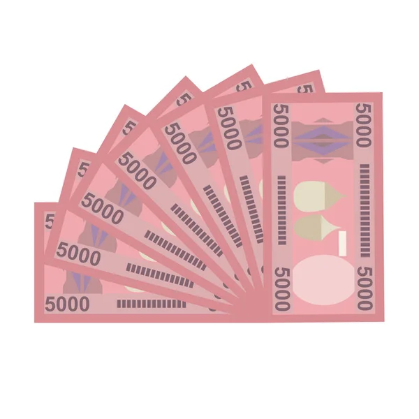 Rwanda Franc Vector Illustratie Rwandese Geld Set Bundel Bankbiljetten Papiergeld — Stockvector