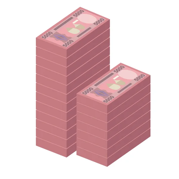 Ruanda Franc Vektör Llüstrasyonu Ruanda Parası Tomarla Para Ayarladı Kağıt — Stok Vektör